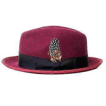 Vintage Fedora Hat for Adult Party Hat with Feathers Cosplay Costume Flat Top Hat Hippies Cap Stage Performances Props