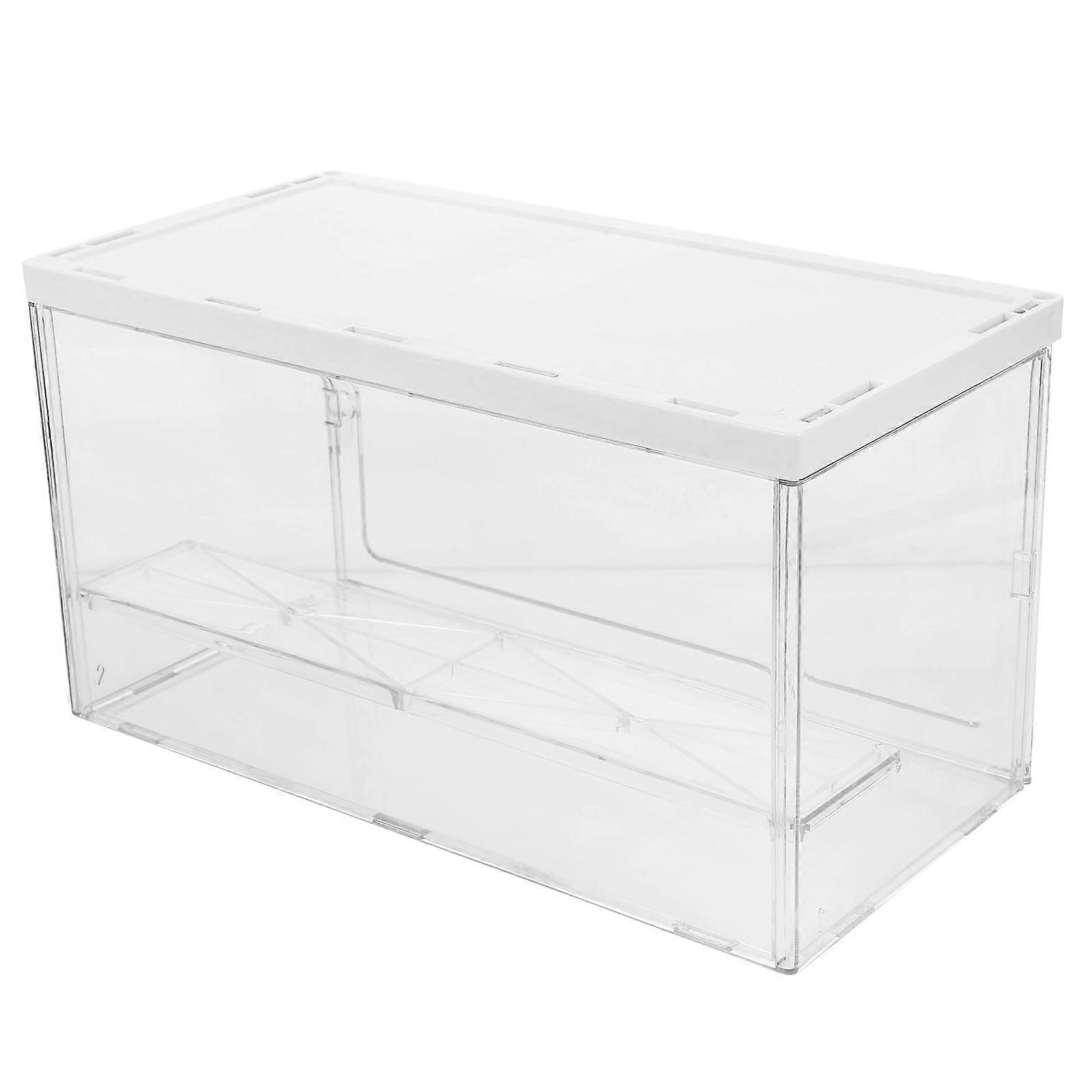 Transparent Model Display Case for Storage with 2-Layer Countertop Display Box