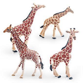 4Pcs Giraffe Figures Set  Realistic PVC Wild Animal Models  Lifelike Giraffe Figurines for Kids Educational Toys, Decor, and Safari Themed Playset for