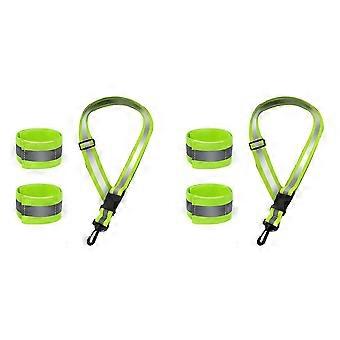 2X Reflective Sash for Walking At Night, High Visibility Reflective Running Gear Night, with 4 Pcs Reflective Armbands