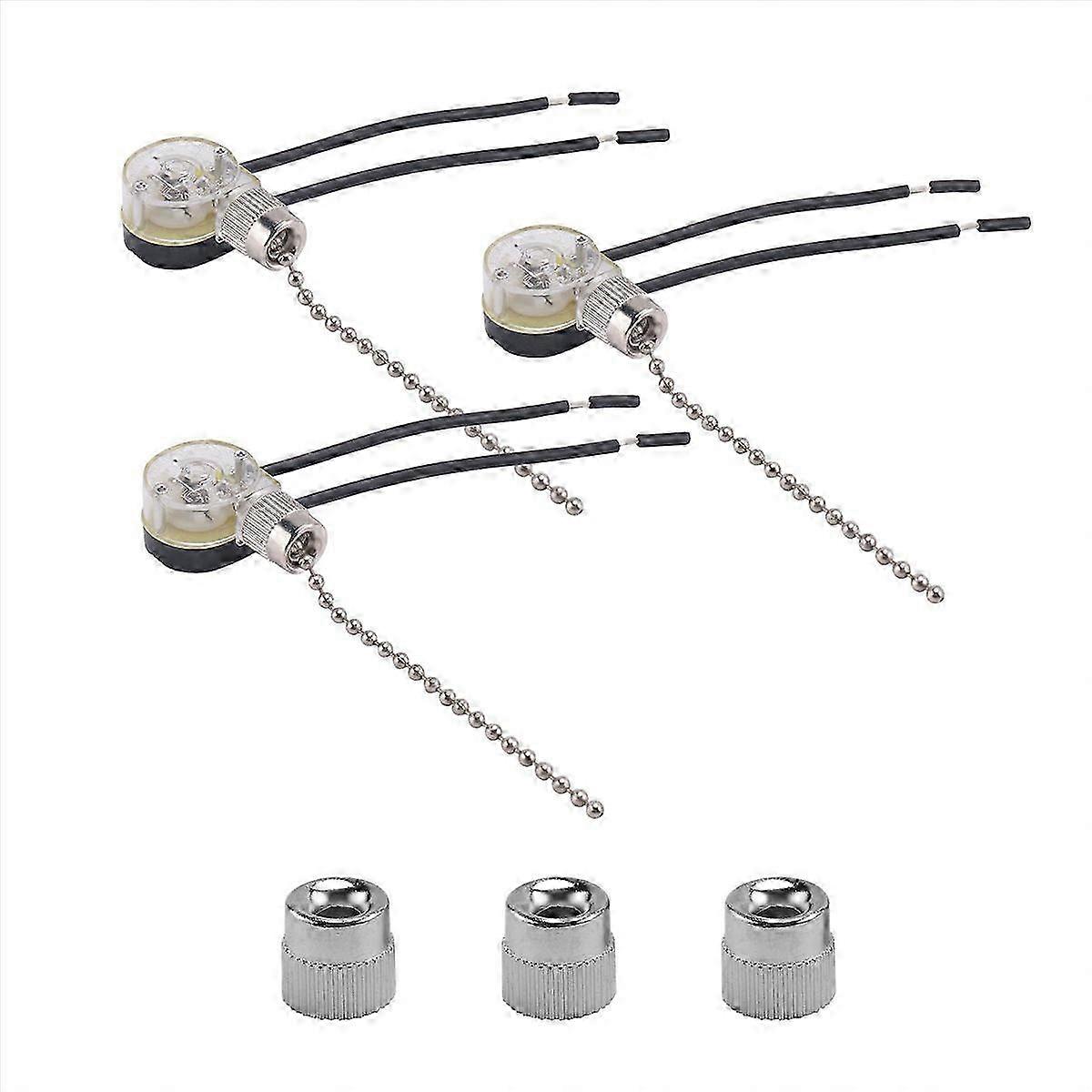 3Pack Ceiling Fan Light Switch ZE-109 Fan Switch Ceiling Pull Chain Switch Replacement