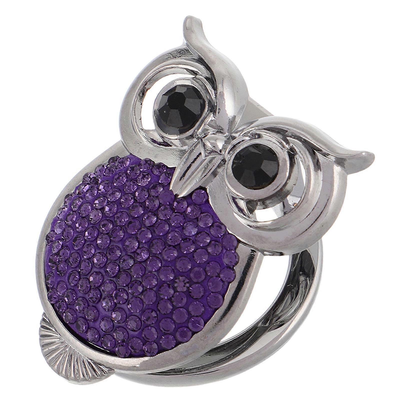 Universal Engine Start Button Cover with Rhinestone Owl Design for Car Interior