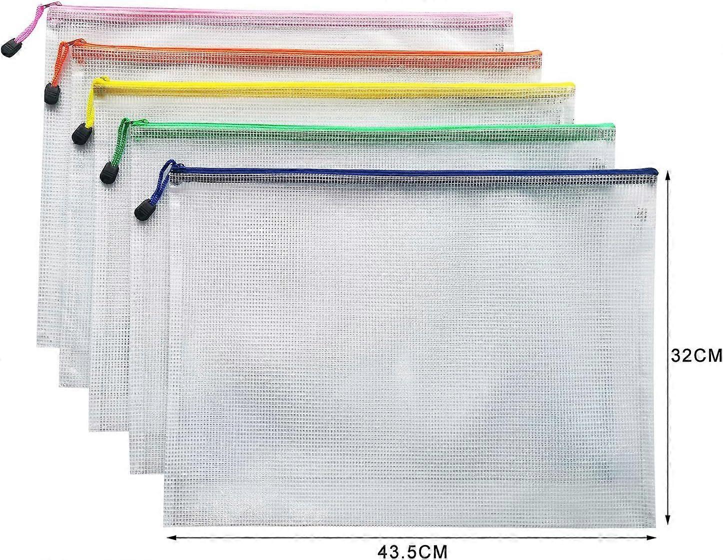 A3 Document Folder File Zipper Bags Plastic Wallets Folder (A3-10PCS)