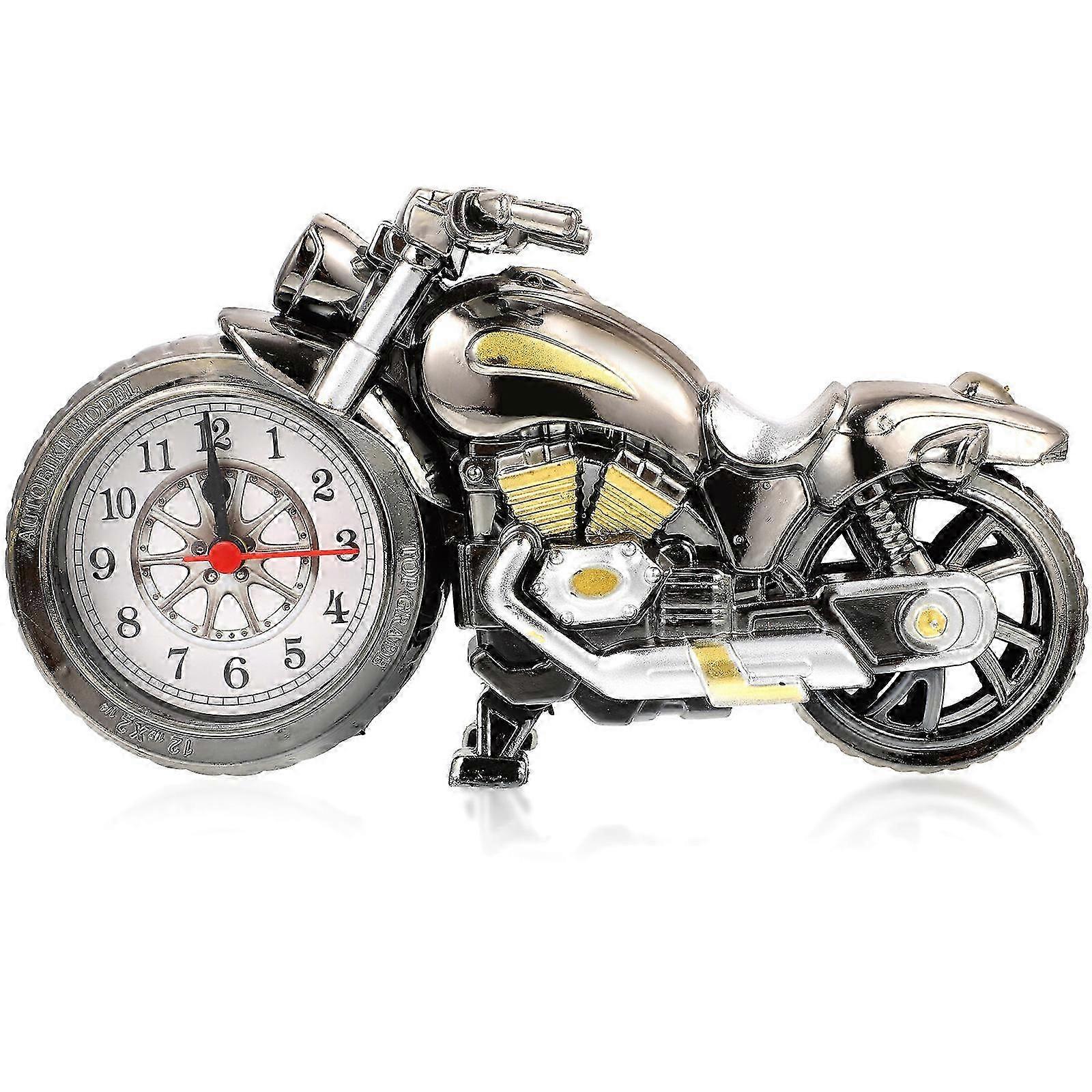 1pc Vintage Tabletop Clock Motorcycle Model Desktop Alarm Clock (Random Pattern)