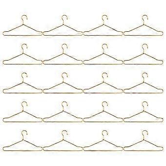 Golden Doll Clothes Hangers for Storage 20Pcs Mini Metal Doll Outfit Holders