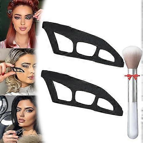 Eyebrow Stencil Tool for Precise Eyeshadow Placement - Reusable Beginner Friendly (2+1)