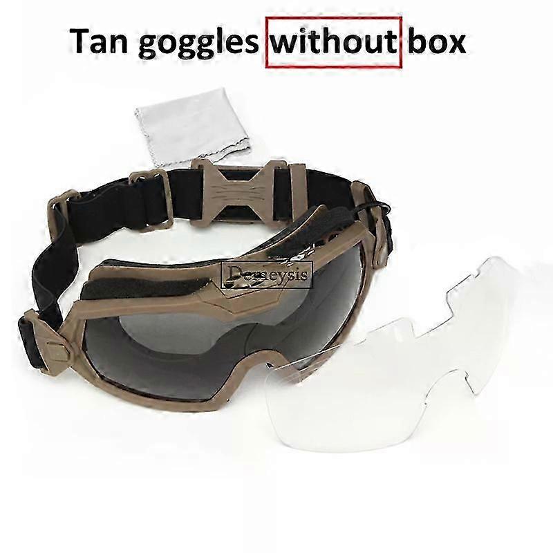 Tactical airsoft goggles with fan system, scratch-resistant and replaceable lenses