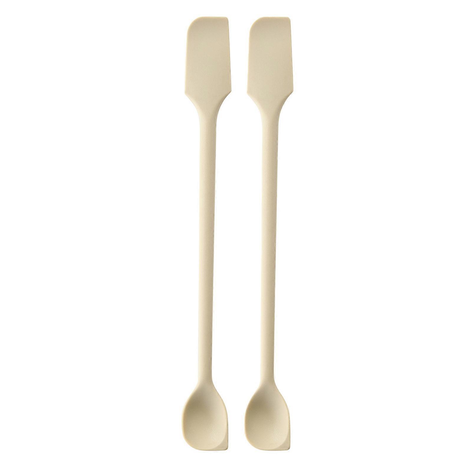 Double-Ended Silicone Spatula - Thin Jar Scraper & Spreader