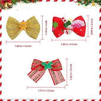 Christmas Pet Dog Hair Bows Featuring Rubber Headdress 50Pcs Set