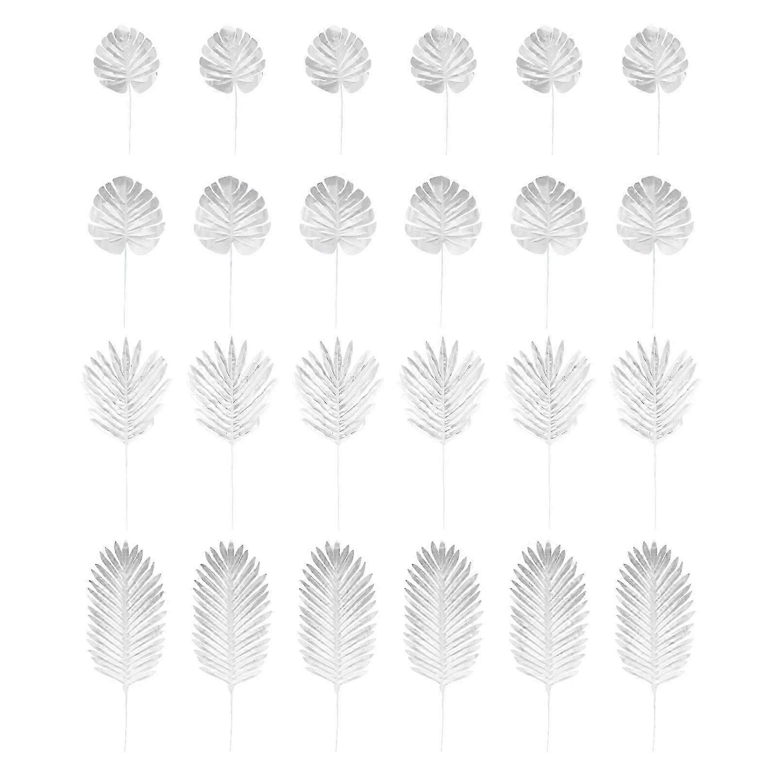 24pcs Artificial Leaves Simulation Leaf Decors Wedding Layout Props for Party