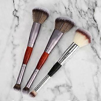 Double-Head Cosmetic Brush for Home Use 3Pcs Makeup Brush Supplies