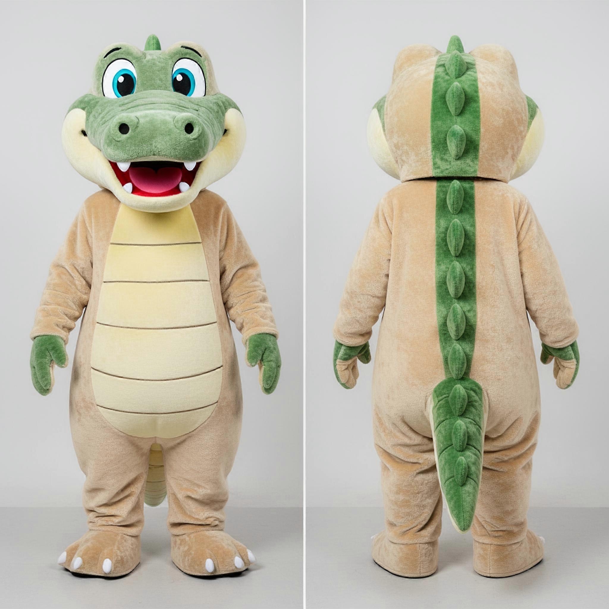 MASTICOT Beige Plush Grinning Crocodile Mascot