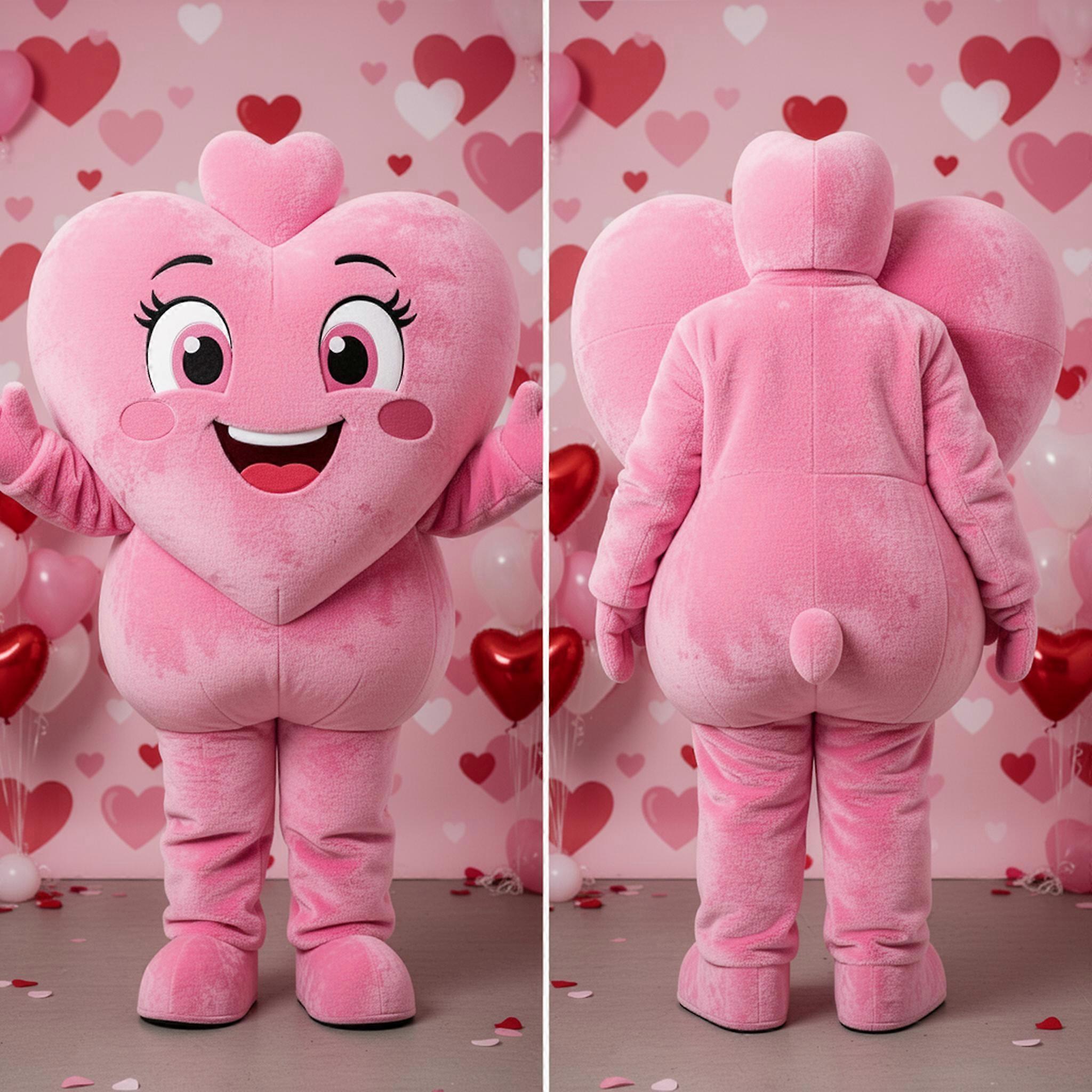 MASTICOT Vibrant Pink Cuddly Heart Mascot
