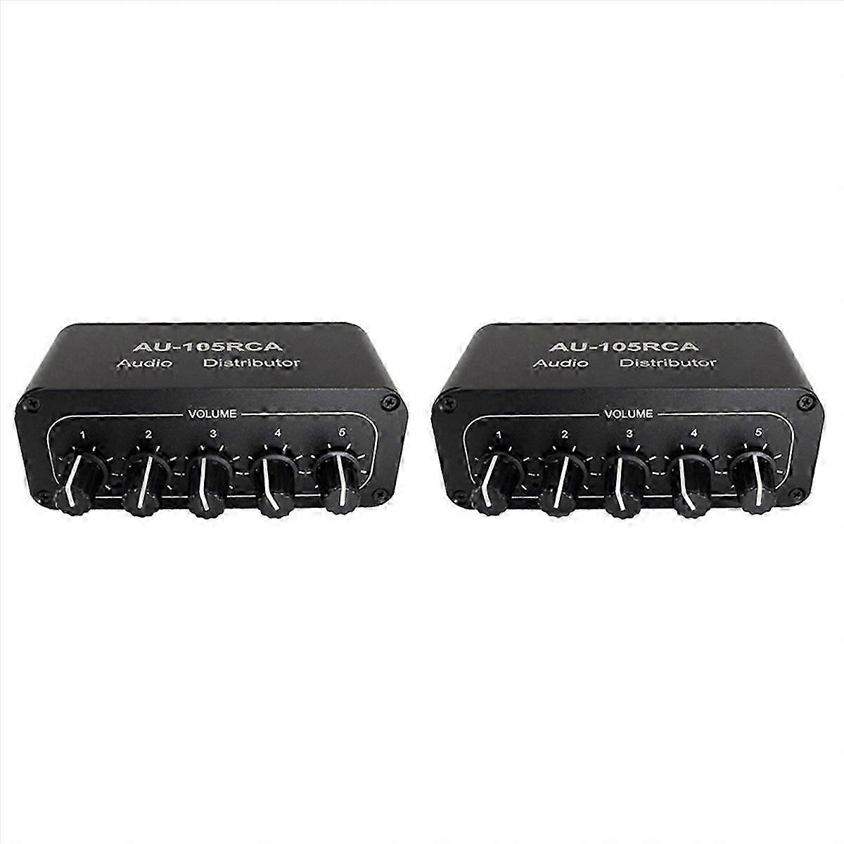 5CH Audio Distributor Stereo Audio Mixer 1Input 5Output Splitter