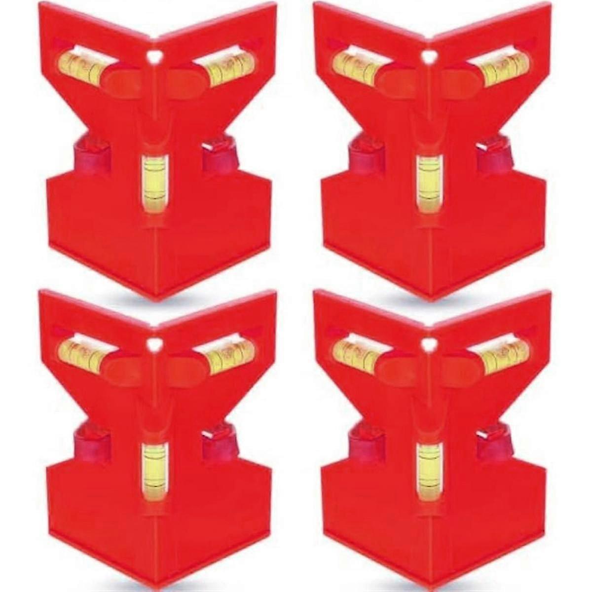 4pcs Post Level For Pipe,post And Beam Leveling,folding Level Tool With 3 Vials,adjustable Pipe Level With Elastic Loop
