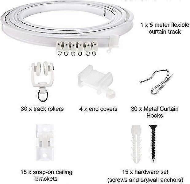 5-meter long and bendable curtain track, silent, smooth and durable