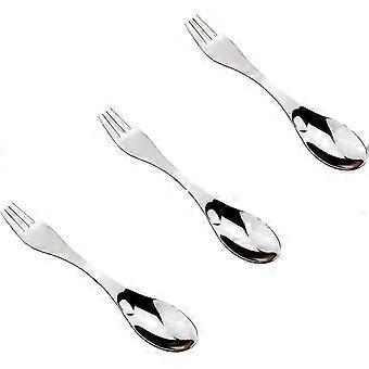 Rust Proof Stainless Steel Spork Spoon Fork Camping Utensil, Perfect For Backpacking Outdoor Activities, 3pcs