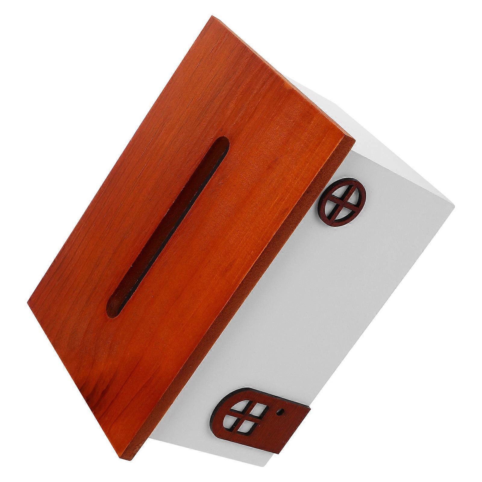 Multi Color Tissue Box Cover Rectangular for Storage Use with Wood Material