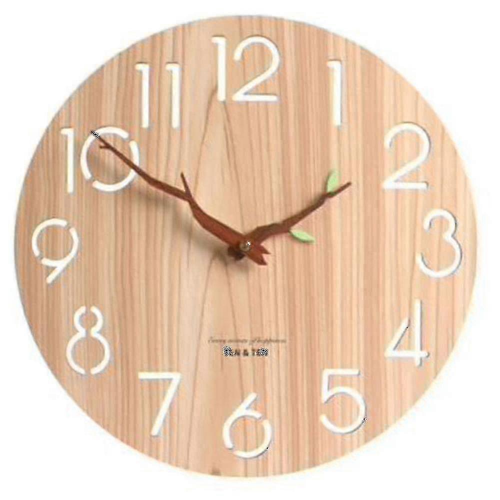 Leaf-Shaped Silent Wooden Clock