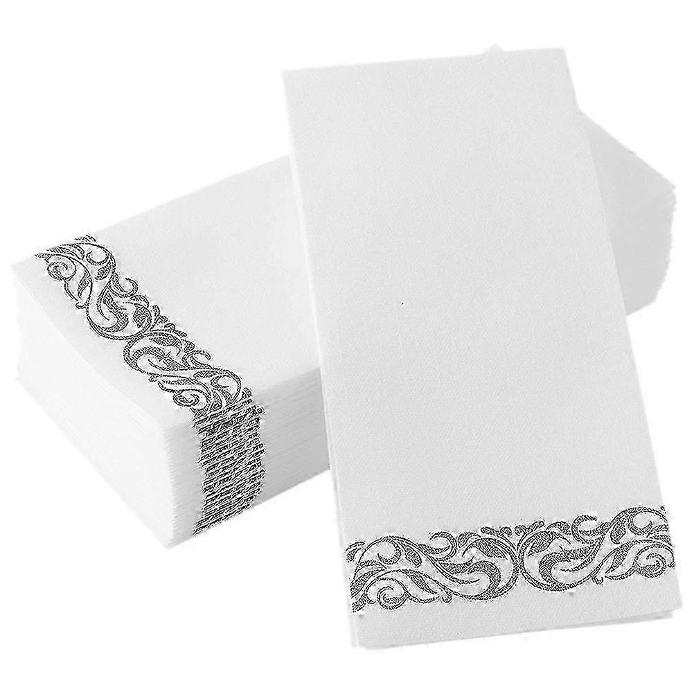25 Pcs Thickened Silver Napkins