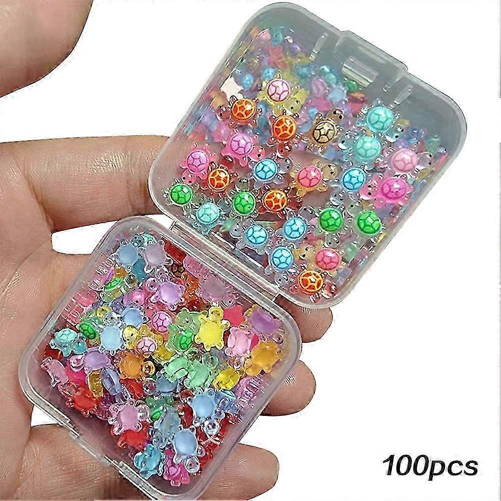 Glowing Mini Turtle Resin Ornament Set