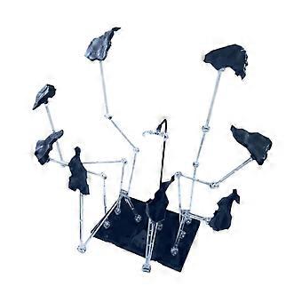 Suporte ajustável cinza para figuras de ação com base de efeitos especiais, suporte criativo em formato de cobra para exibição de dioramas.