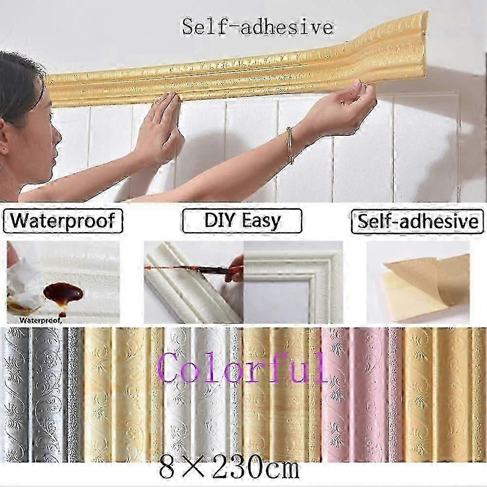 3D foam wall border. Waterproof (White) ZO