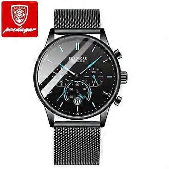 Reloj de pulsera para hombre 632 de lujo, pequeño, con tres esferas, cronógrafo deportivo, calendario, acero inoxidable.