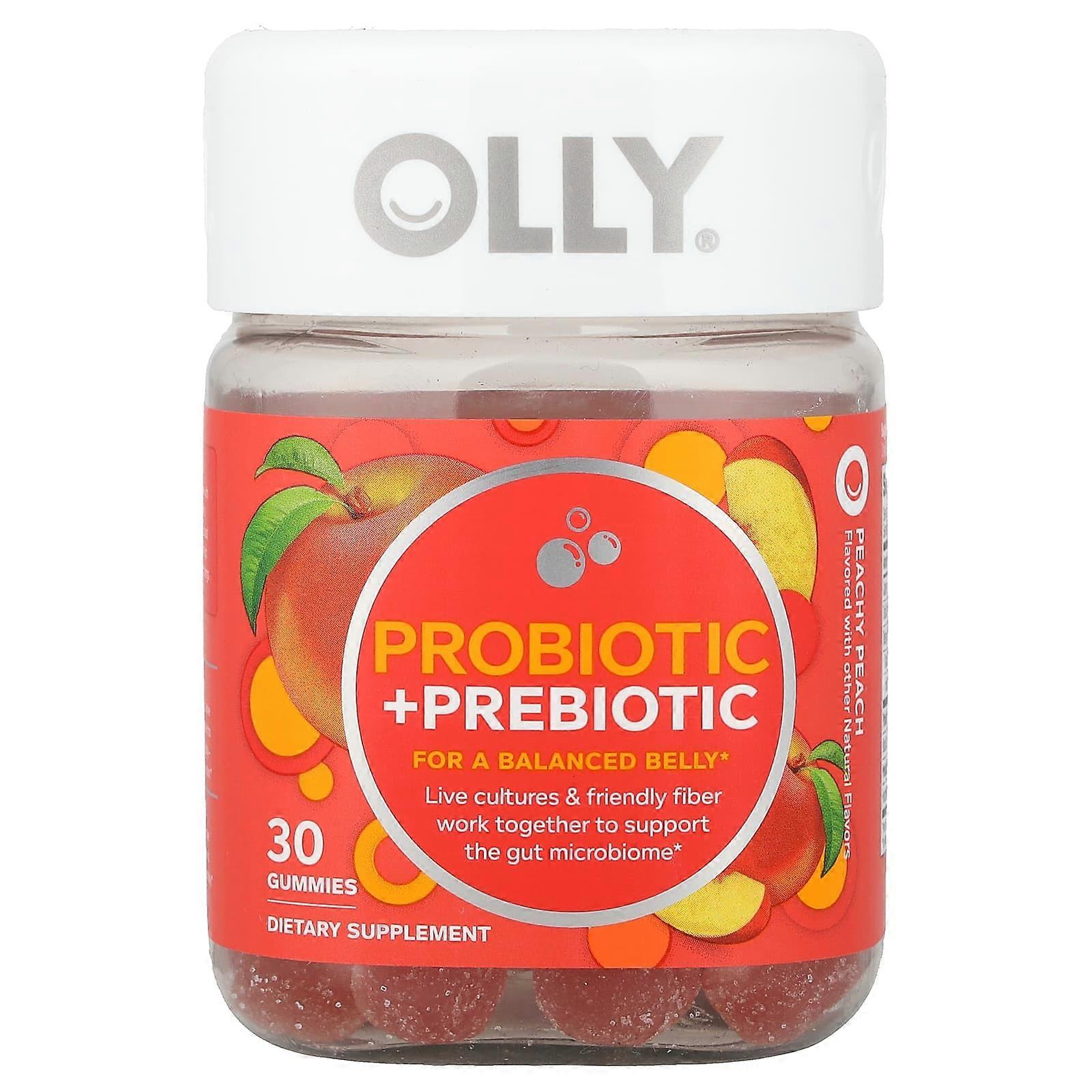 OLLY, Probiotic + Prebiotic, Peachy Peach , 30 Gummies