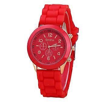 Korean-style colorful candy-colored silicone watch for children Red