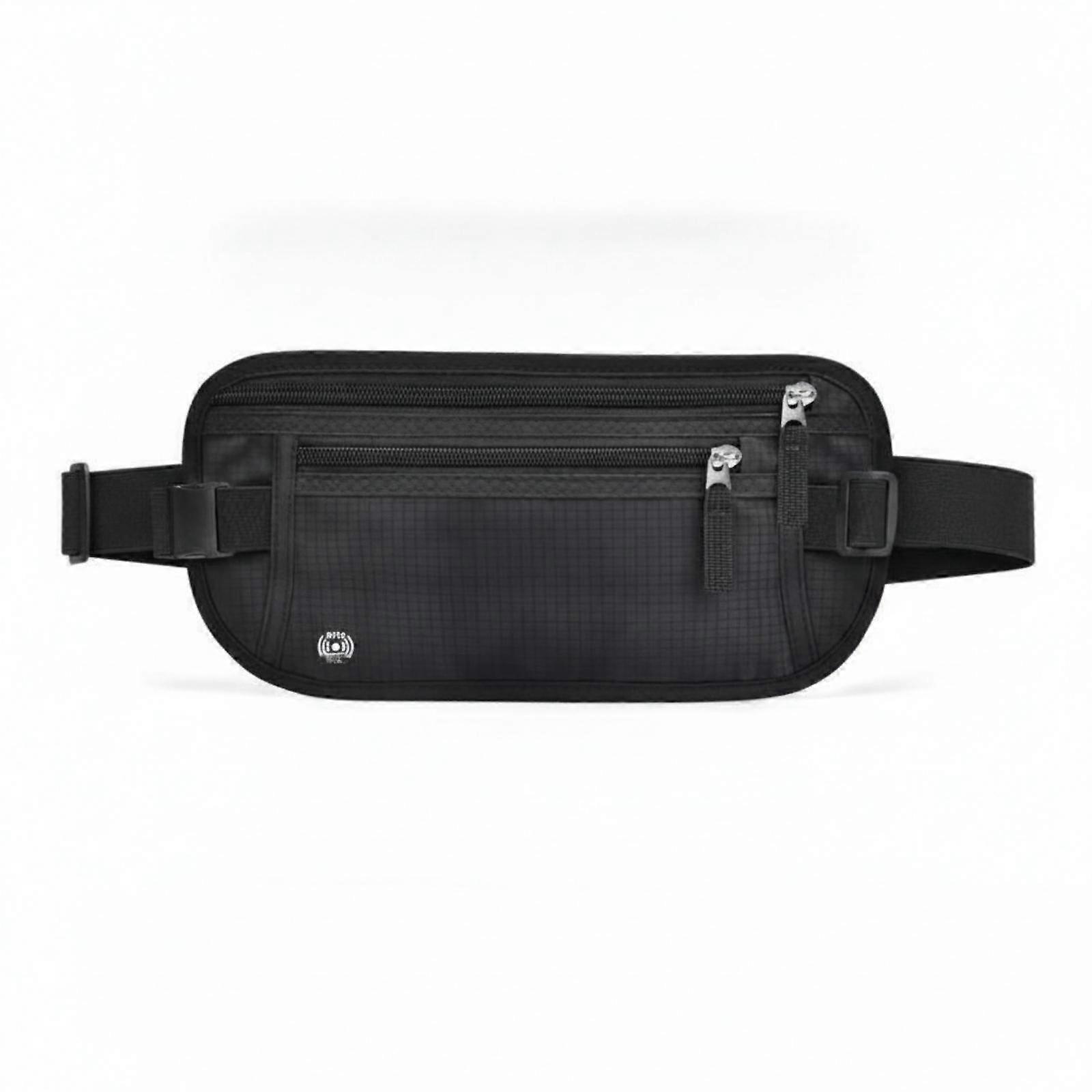 Blocking Hip Bag Adjustable Strap Compact Black