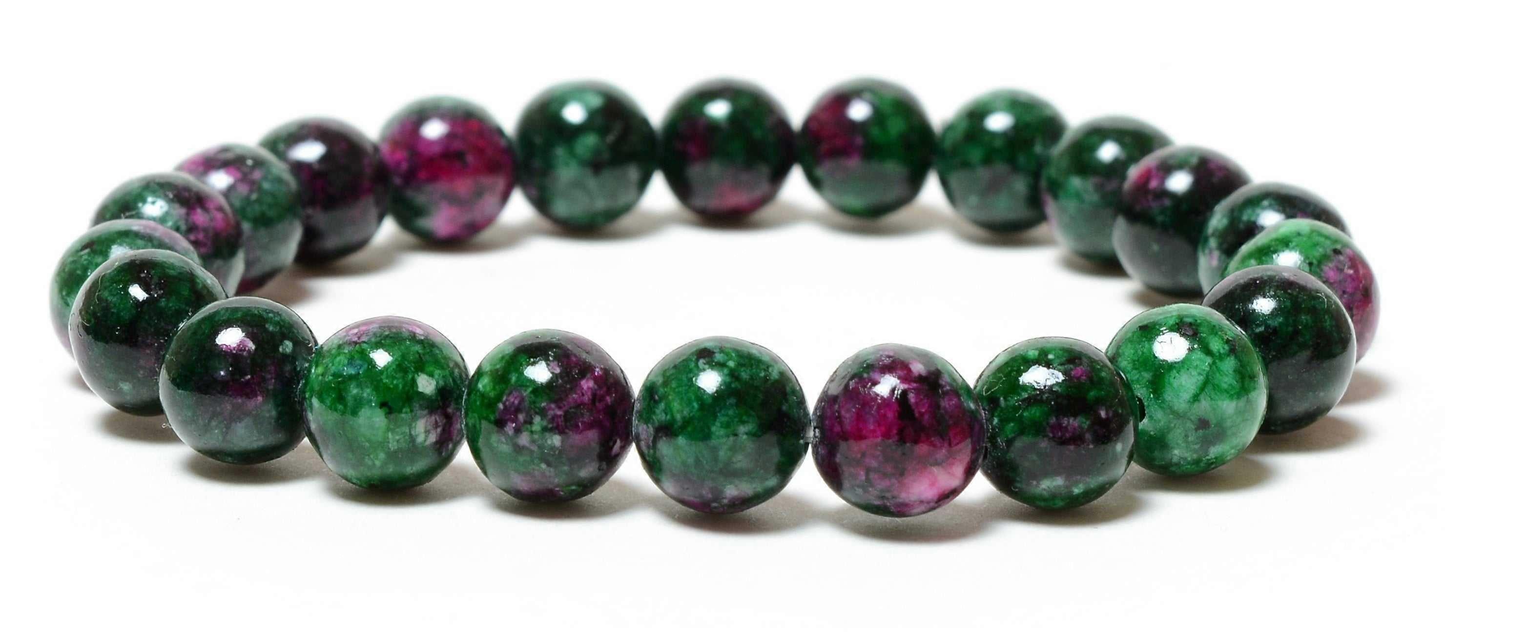 Womens Ruby Zoisite 8Mm Beads Bracelet