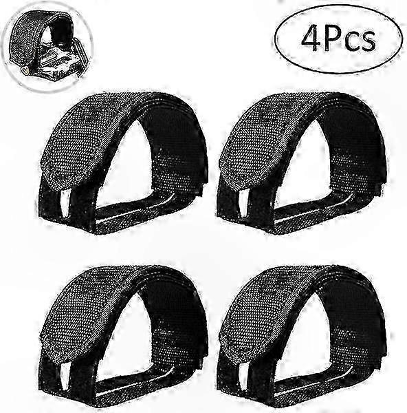 4 Pcs Durable Nylon Pedal Straps for Cyclists