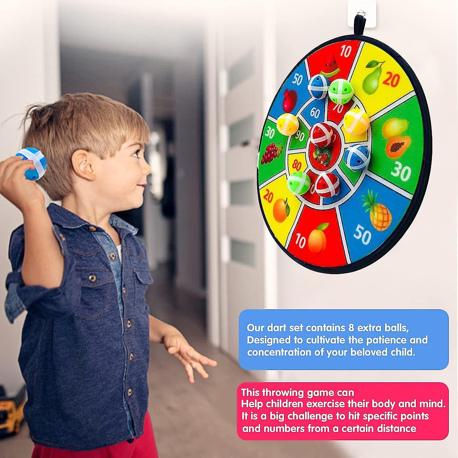 ダーツボード、屋外屋内吊り下げ用の安全な子供用ダーツボード、8つの粘着ボール付きの子供用ダーツボード子供用安全なゲーム、子供用ギフト