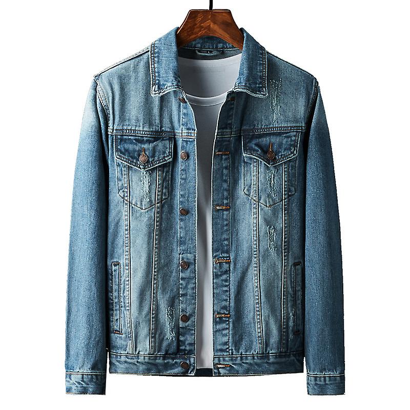 Men's Denim Trucker Jacket Plus Size Denim Jacket