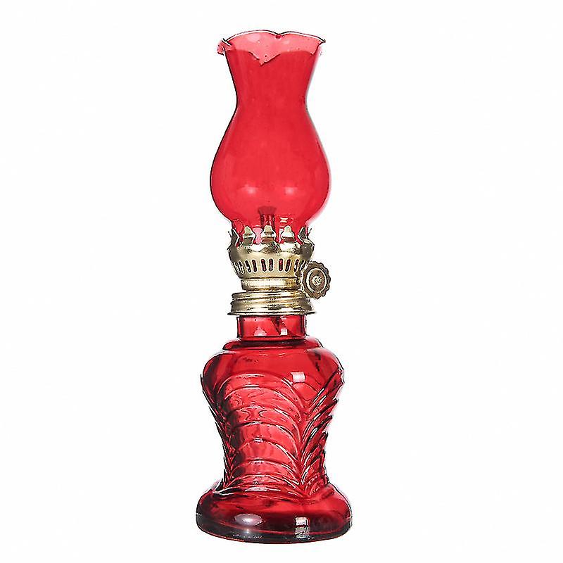 Retro Kerosene Lamp, Transparent Glass Oil Lamp, Lantern,  Adjustable Desktop Oil Lamp