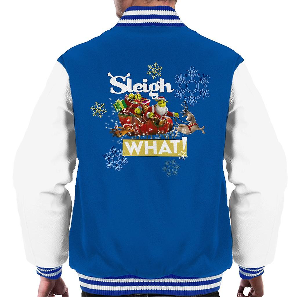Shrek Christmas Sleigh What Men's Varsity Jacket