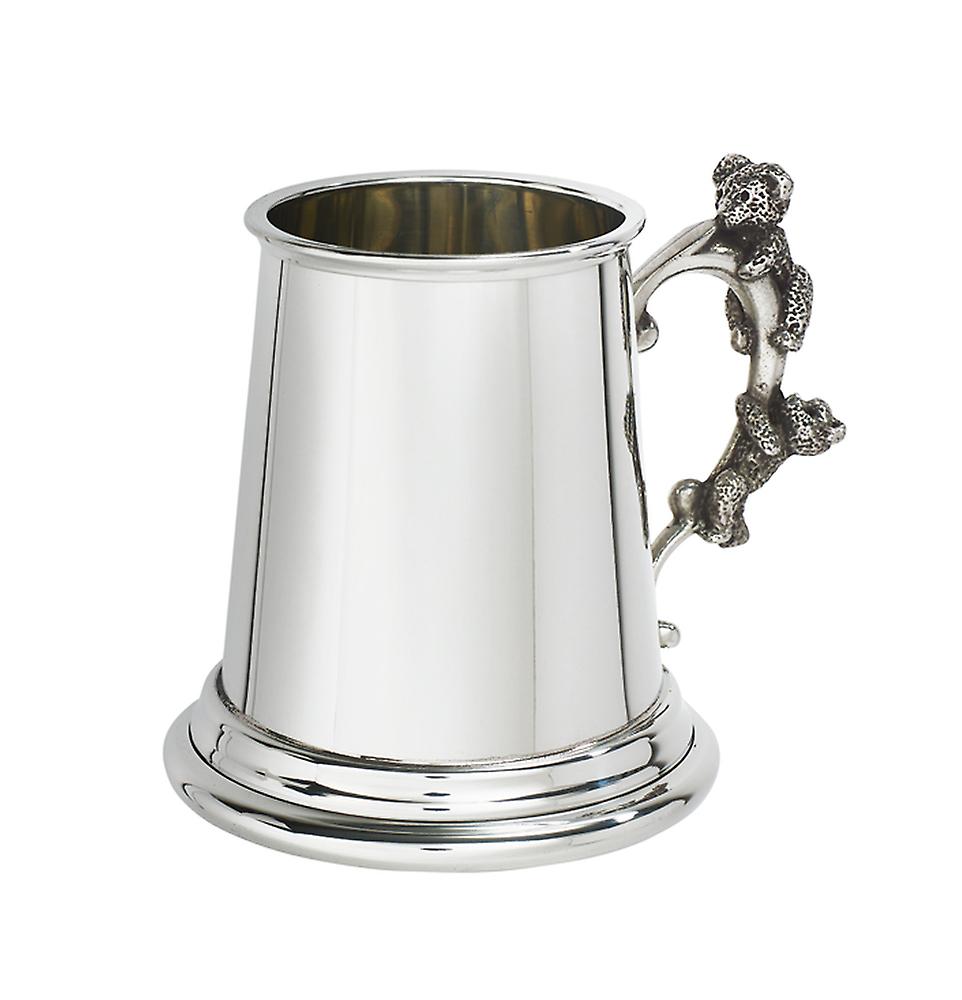 Teddy Bear Handle Pewter Quarter Pint Baby Mug