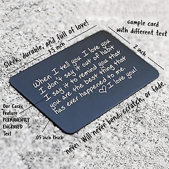 Personalized Metal Wallet Insert Card - Engraved Love Note Gift For Husband, Wife, Son, Daughter - View #3