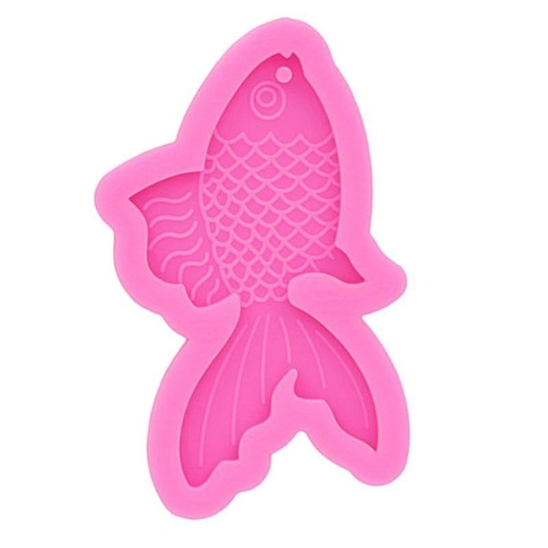 Mirror Keychain Silicone Mold Diy Carp Pendant Decoration Epoxy Tool Mould