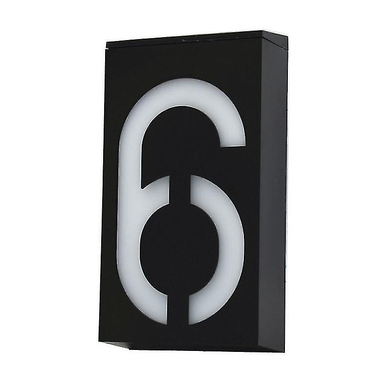 Digital 6 Doorplate Digital Solar Light Led Signs Door Number