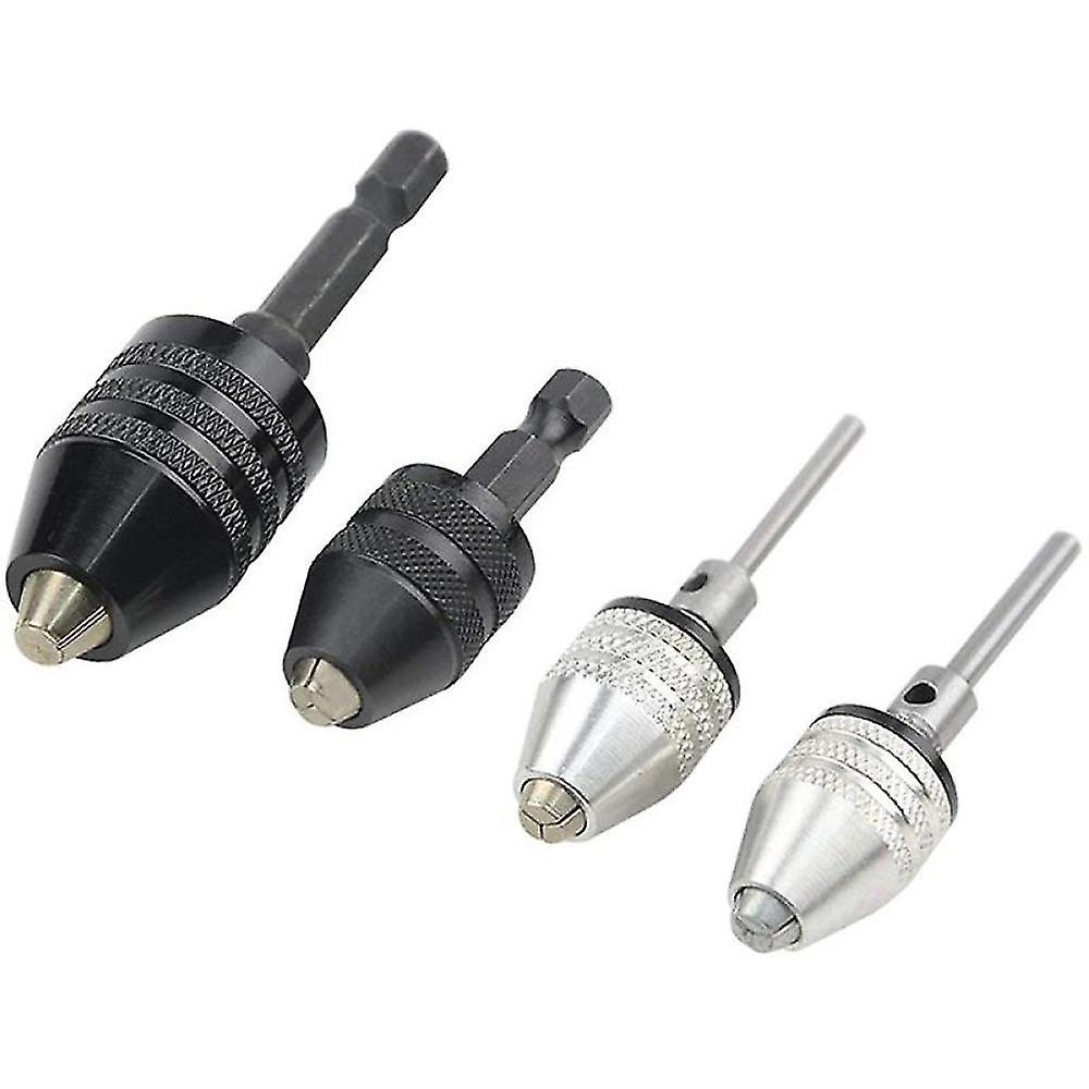 4pcs Drill Chuck Quick Change Adapter Mini 3- Drill Chuck Screwdriver Adapter Electric Drill Conver