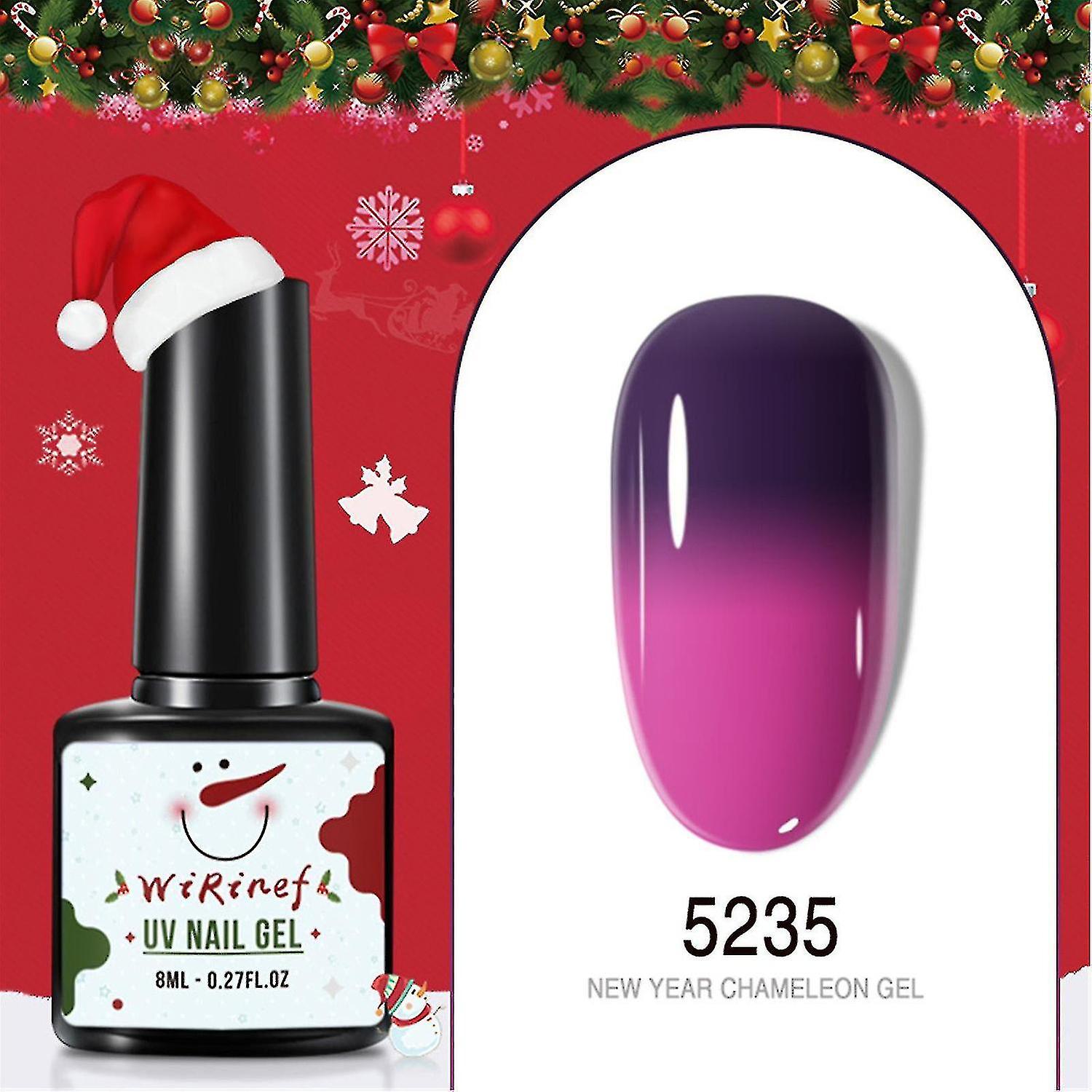Christmas Manicure Nail Polish Glue Winter Snowman Color Changing Uv Phototherapy Glue 8ml