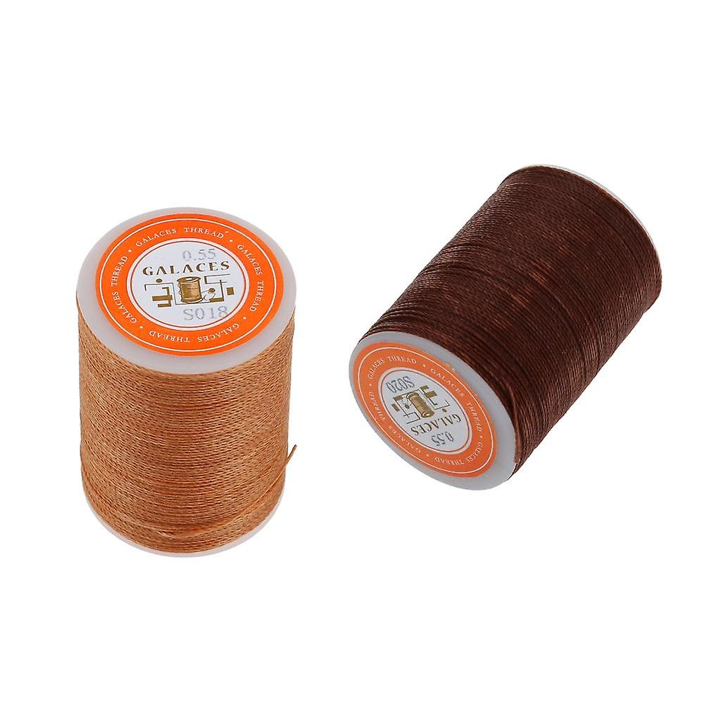 2 Pieces Leather Craft Handwork Sewing Round Waxed String Thread for Crafts