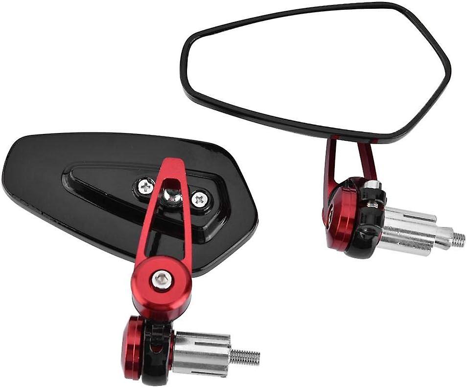 Rearview Mirrors, 360 Degree Adjustable Swivel Bar End Rearview Mirrors Side Rearview Mirrors, Compatible With Motorcycle Compatible With Riding(red)
