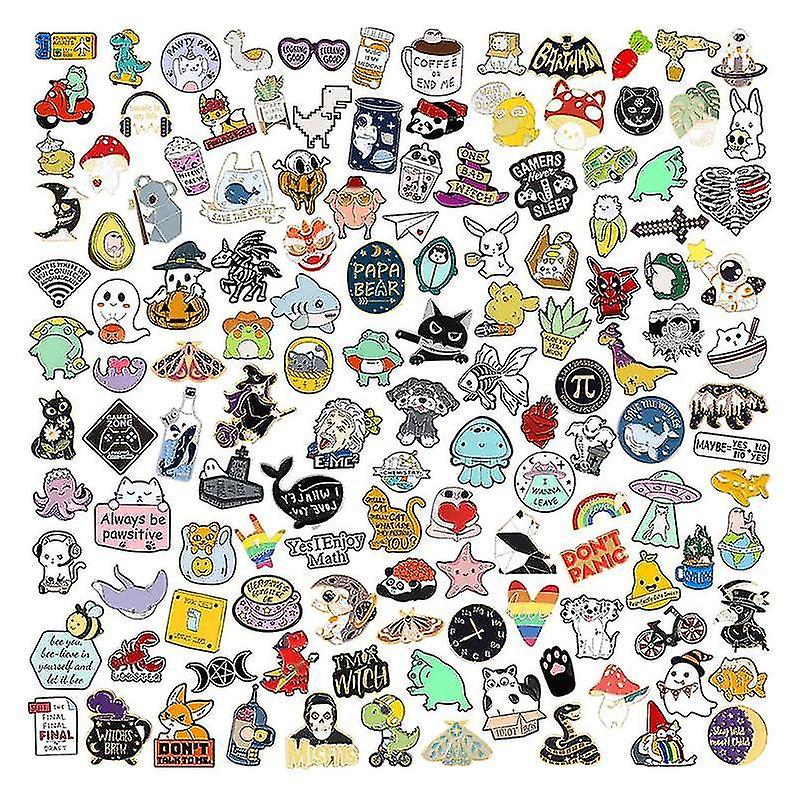 24 Pack Cute Enamel Backpack Pins, Enamel Pins Bulk Set Cool Button Pins Aesthetic Pins Lapel Pins