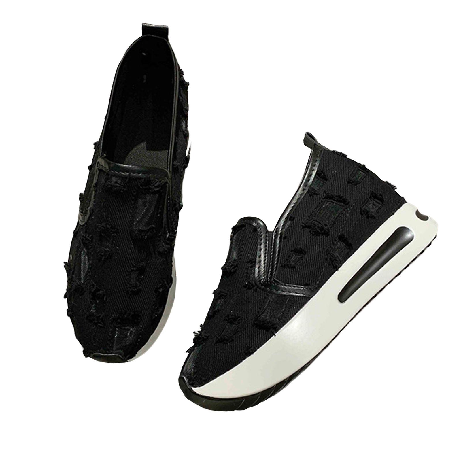 Casual Low Top Sneakers Lady Breathable Anti-slip Slip-on Loafers Suitable For Walking Dacing Wear