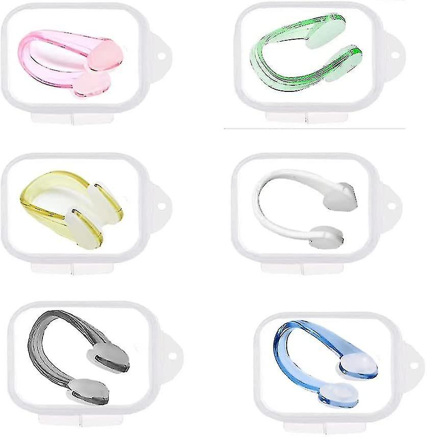 6 stk Svømming Neseklemmer Silikon neseplugger Unisex Konkurranse Neseklemme Svøm Nesegrep Neseplugger W