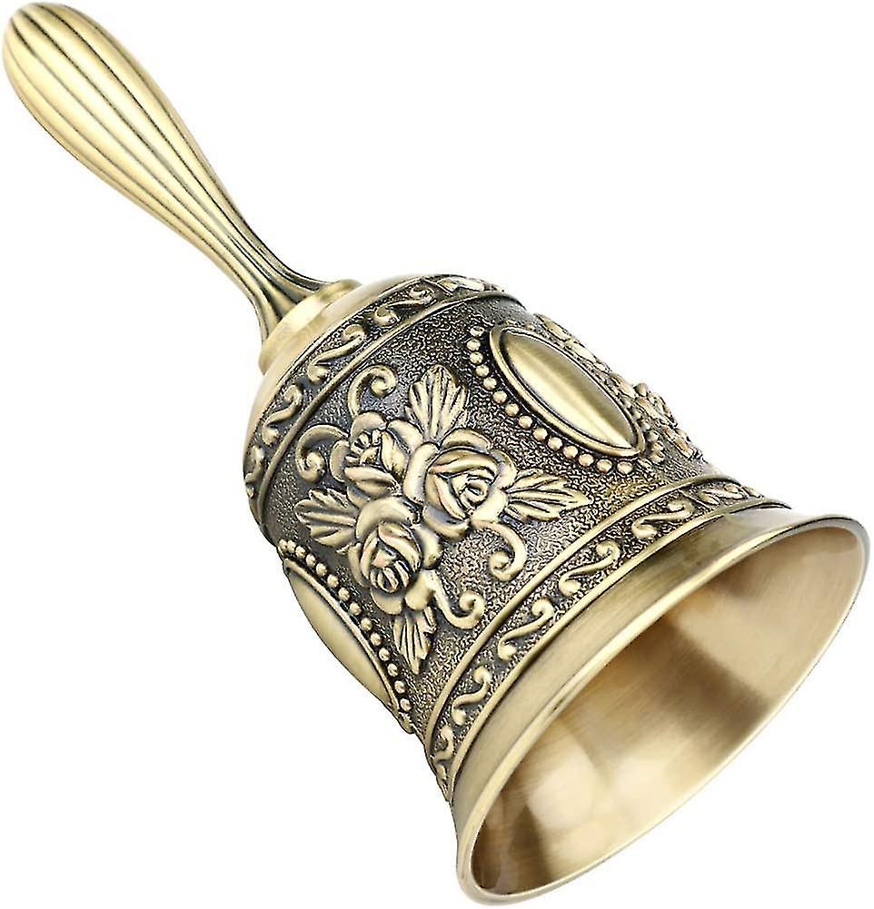 Cestmall Hand Bell, Classic Zinc Alloy Call Bell Traditional Handle Service Call Bell For School, Re