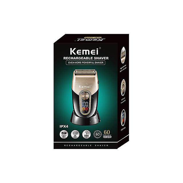 Kemei Km-3209 High Quality Double Layer Reciprocating Three Head Lcd Eye Digital Electric Shaver